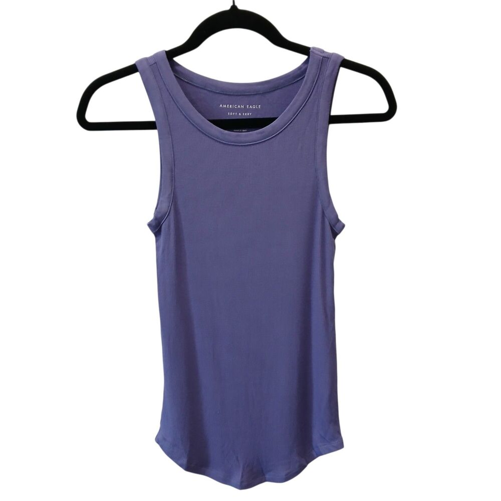 New American Eagle Outfitters Purple Soft & Sexy Ribbed Tank Top  Womens Medium